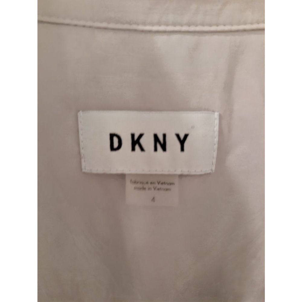 Women's DKNY Beige Long Sleeve Shirt Dress with Tie Waist, Size 4 - Picture 4 of 7